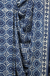 Deep Indigo HBP Cotton Saree - SRDICS2738
