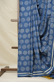 Blue HBP Cotton Saree - SRBCS3006
