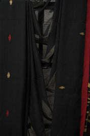 Black Bengal Mul Cotton Saree - SRBBMCS037