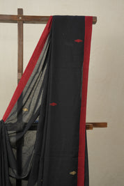 Black Bengal Mul Cotton Saree - SRBBMCS037