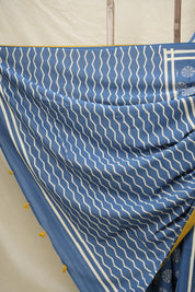 Blue HBP Cotton Saree - SRBCS3006