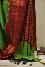 Parrot Green Raw Silk Saree - SRPGRSS1143