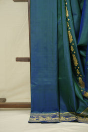 Peacock Blue Baluchari Silk Saree - SRPBBSS04