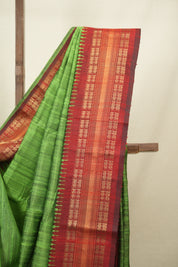 Parrot Green Raw Silk Saree - SRPGRSS1143