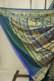 Peacock Blue Baluchari Silk Saree - SRPBBSS04