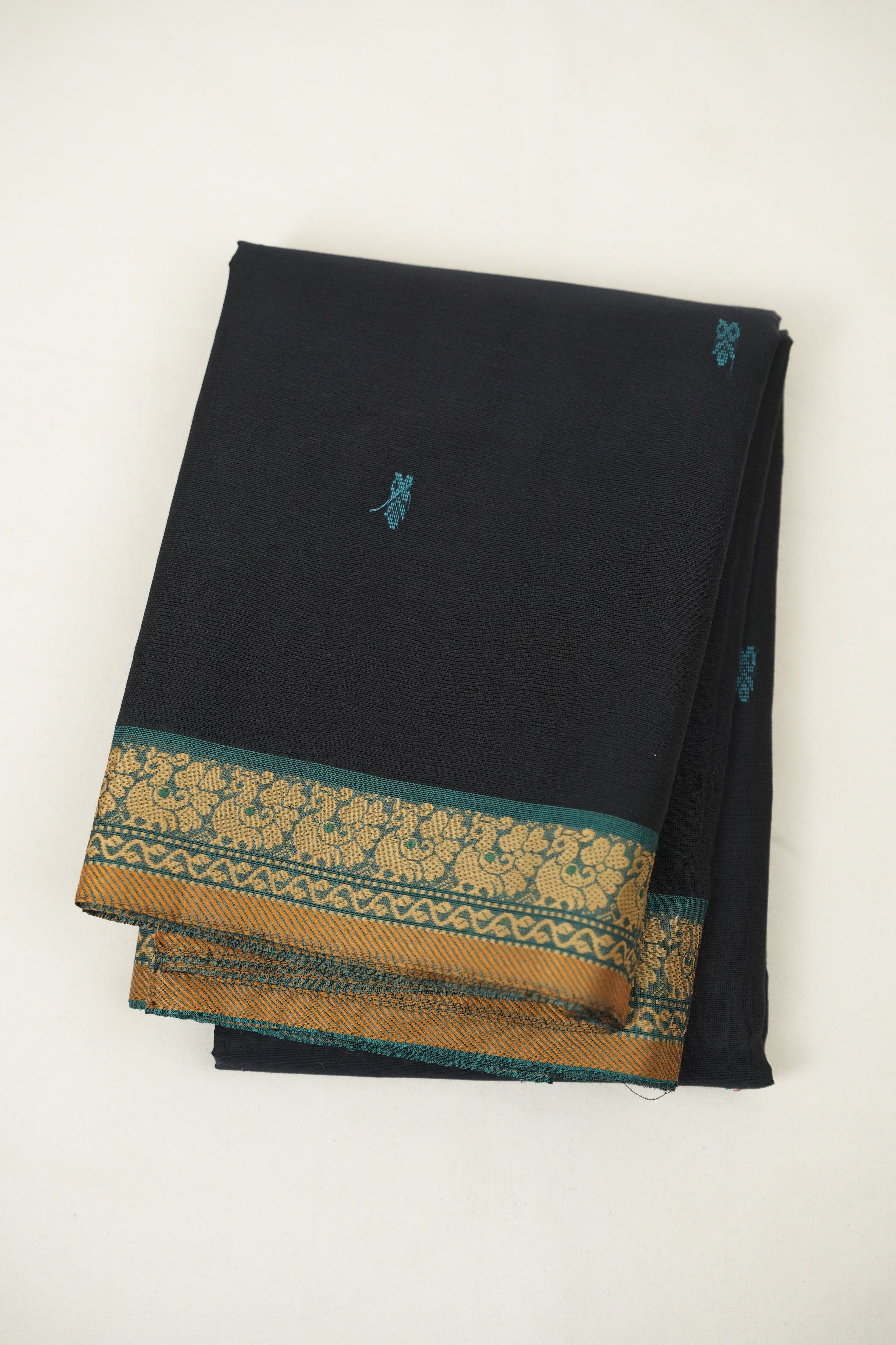 Navy Blue Kanchi Cotton Saree - SRNBKCS1458