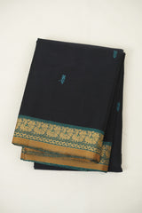 Navy Blue Kanchi Cotton Saree - SRNBKCS1458