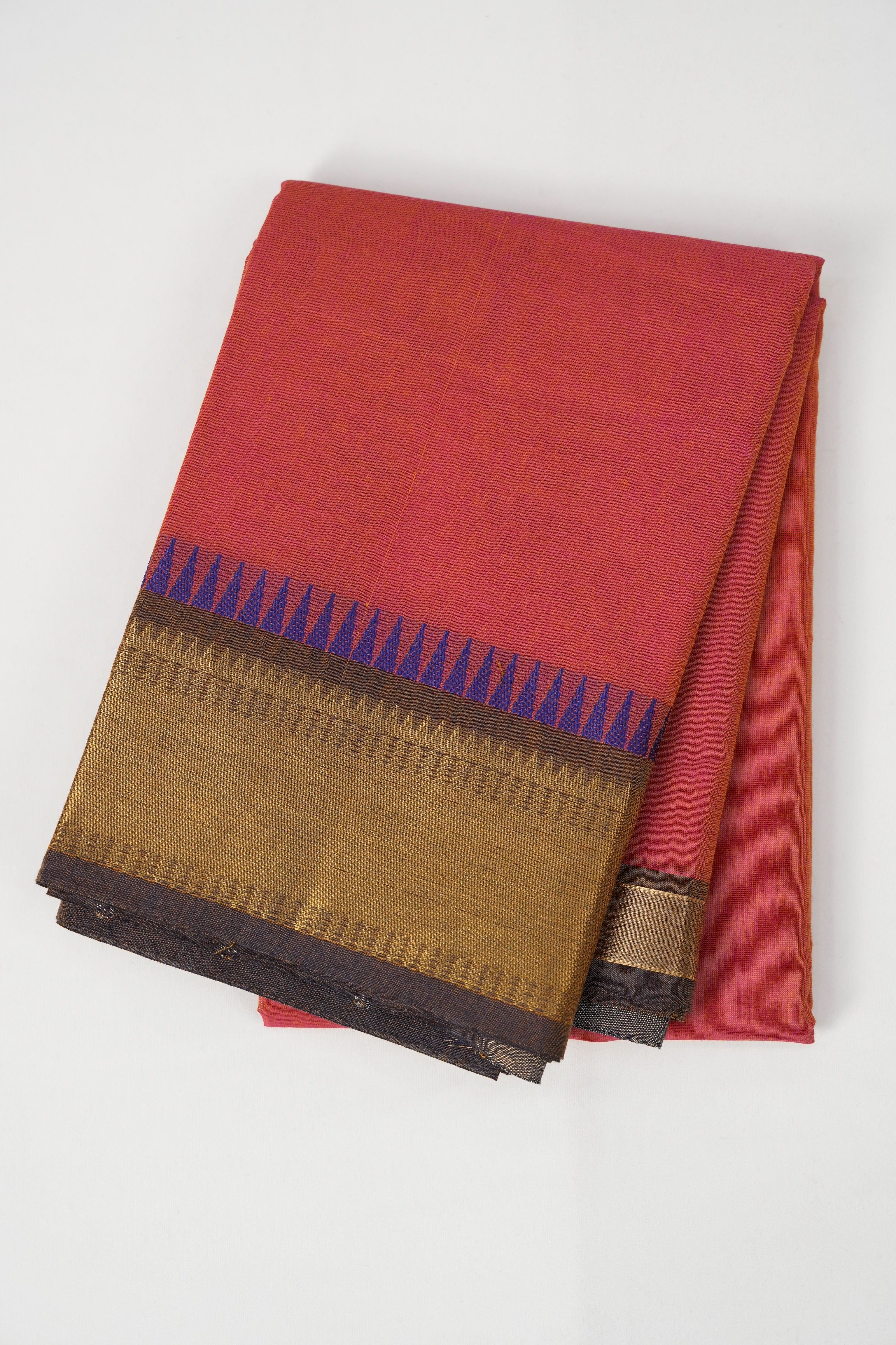Two Tone Orange Kanchi Cotton Saree - SRTTOKCS992