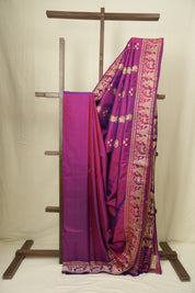 Magenta Baluchari Silk Saree - SRMBSS03