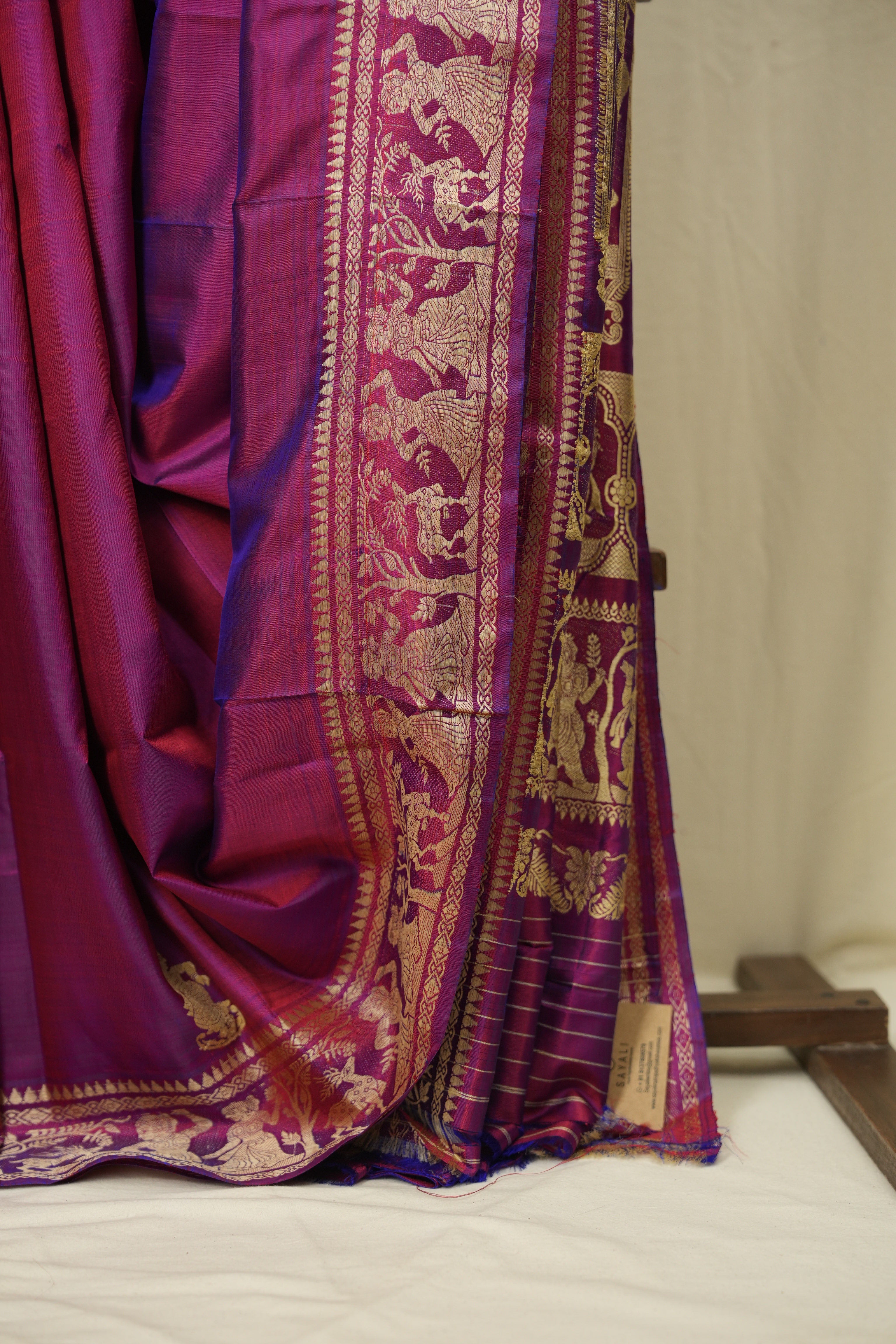 Magenta Baluchari Silk Saree - SRMBSS03