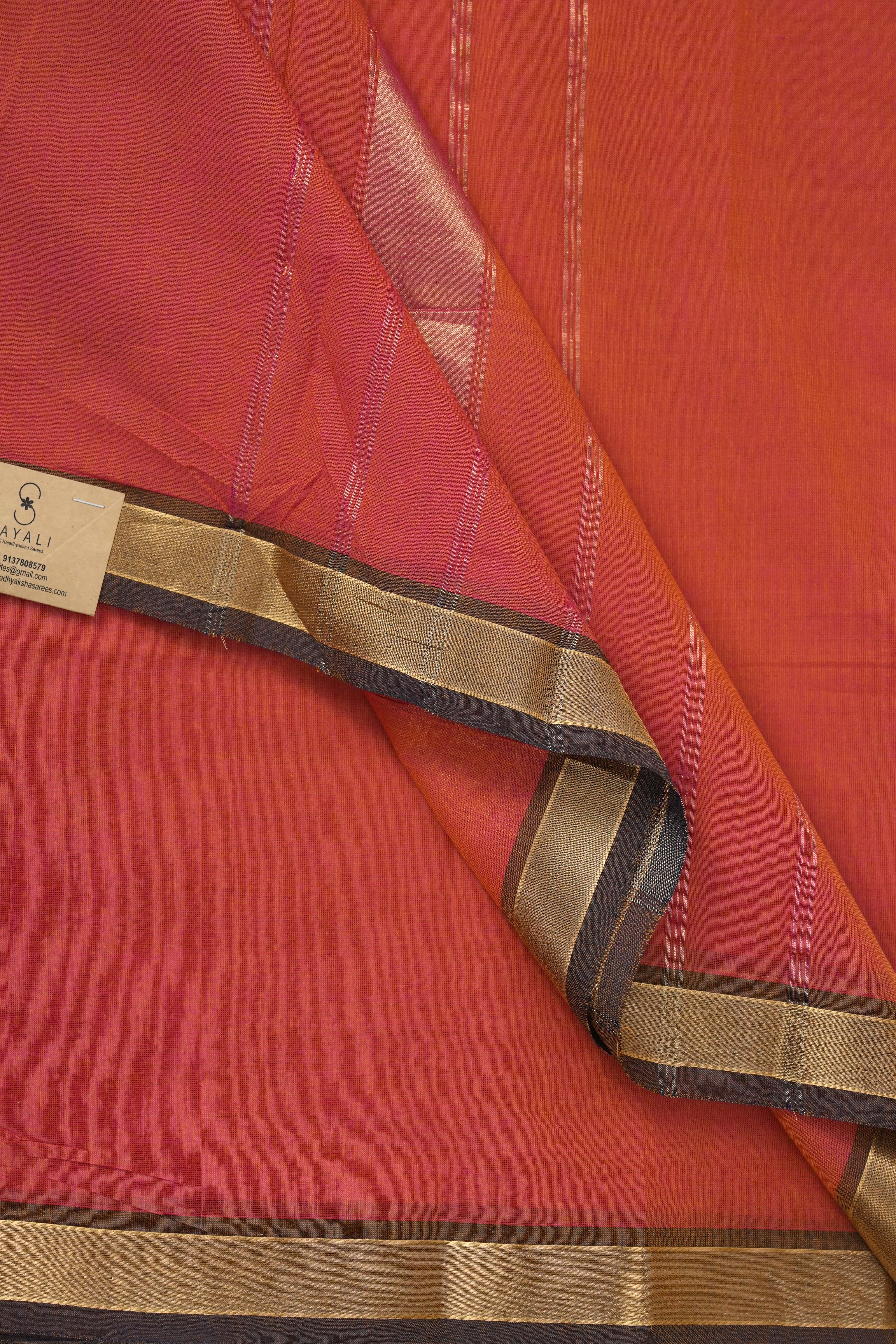 Two Tone Orange Kanchi Cotton Saree - SRTTOKCS992