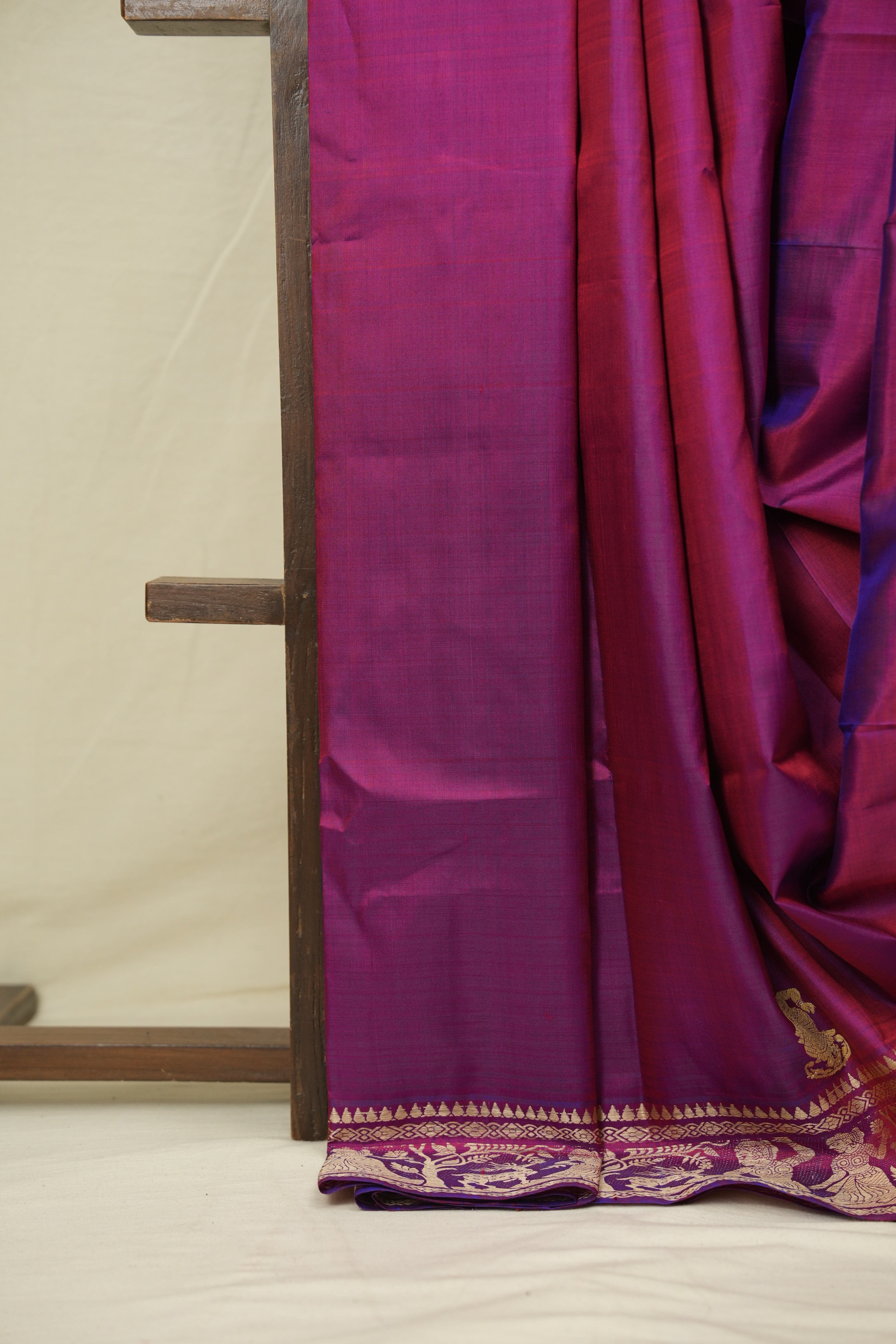 Magenta Baluchari Silk Saree - SRMBSS03