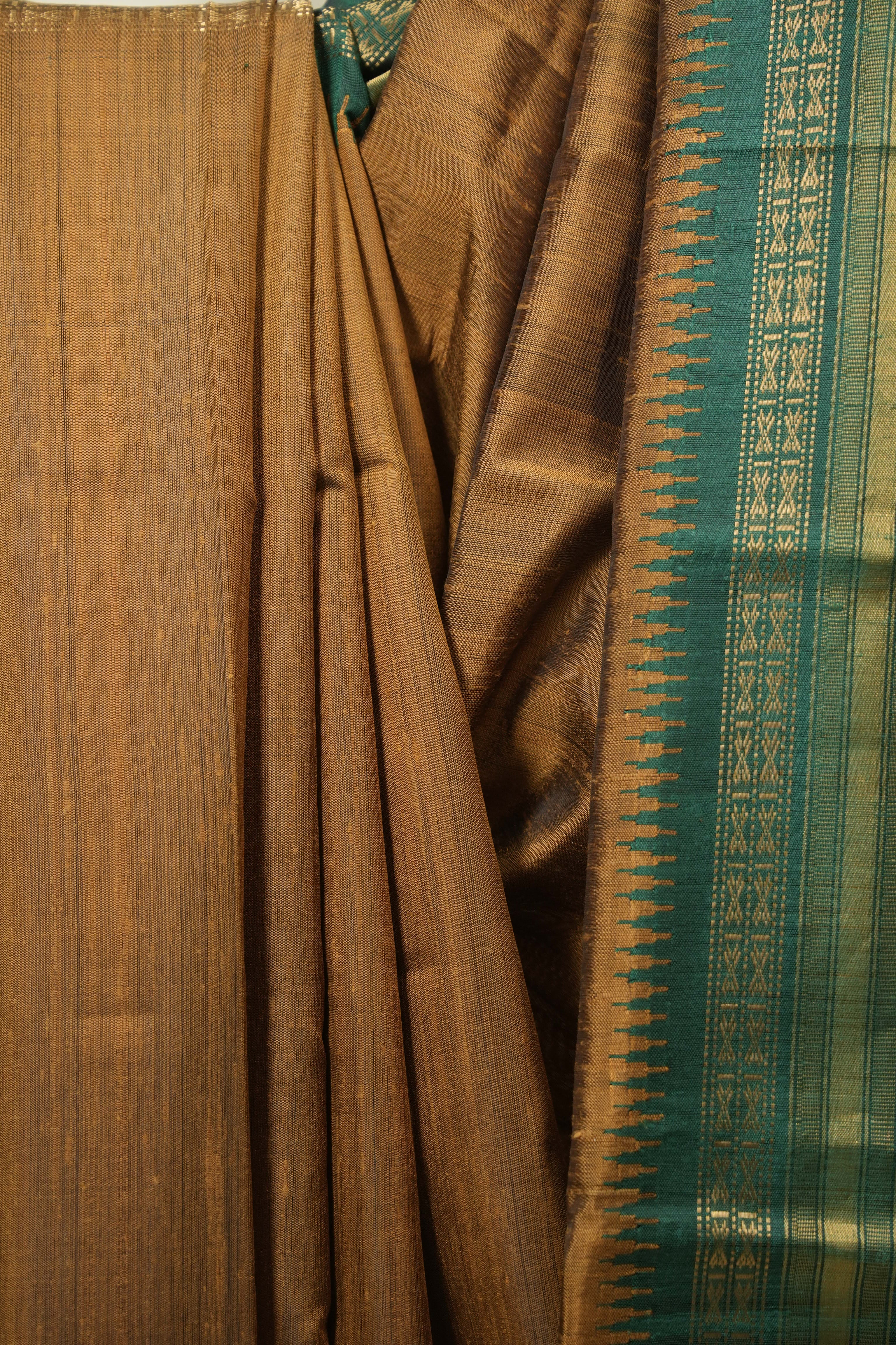 Brown Raw Silk Saree - SRBRSS1144