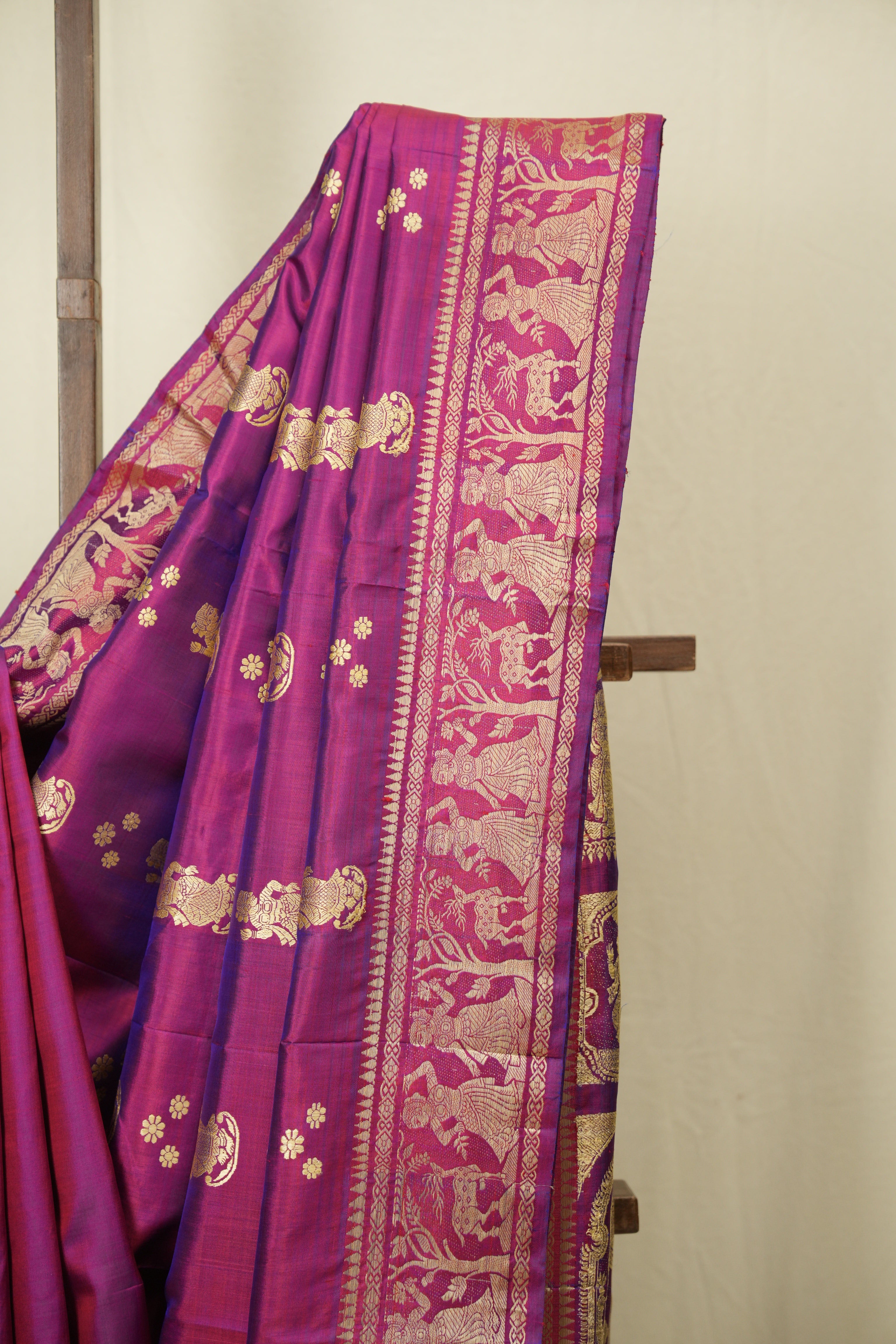 Magenta Baluchari Silk Saree - SRMBSS03
