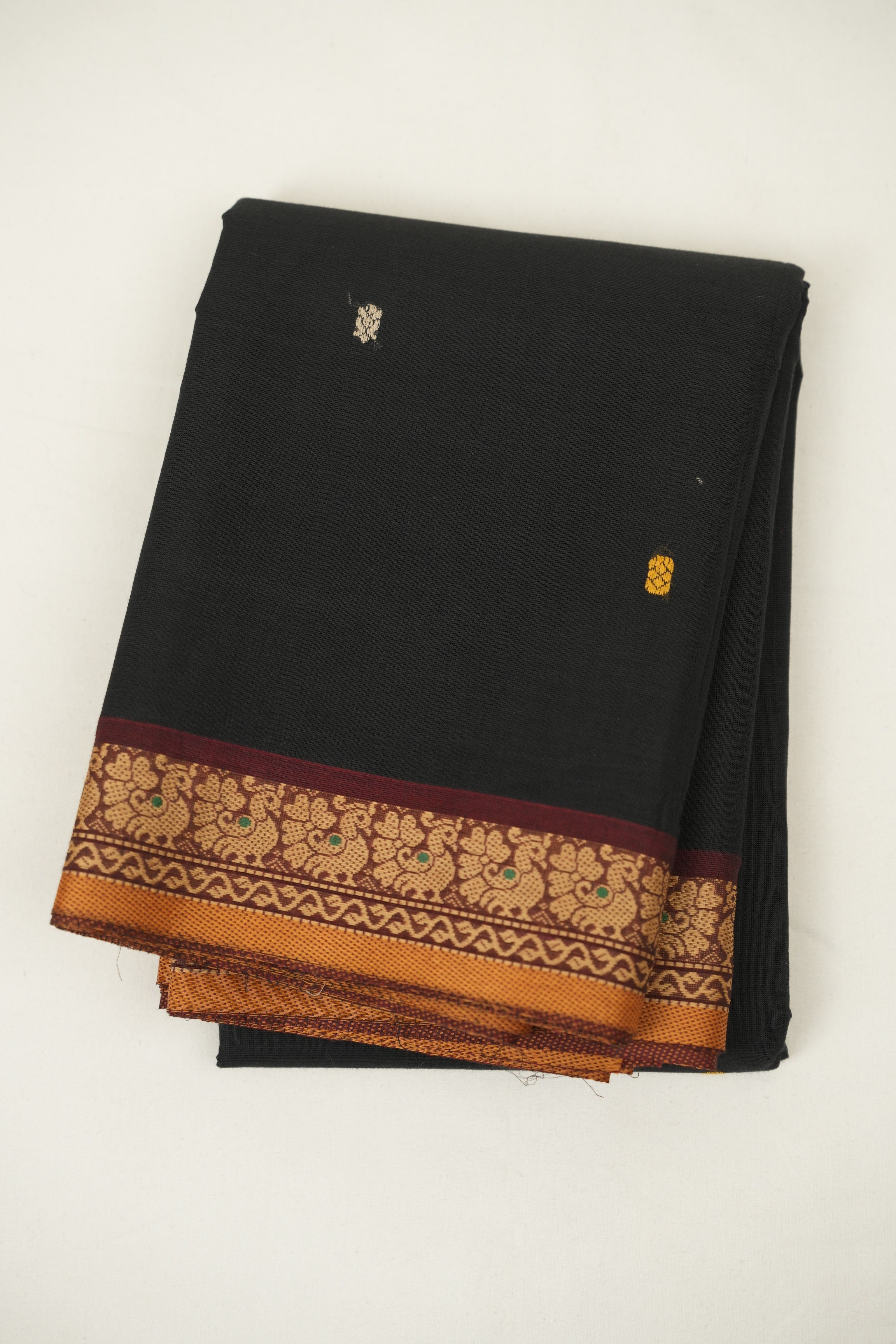 Black kanchi Cotton Saree - SRBKCS1439