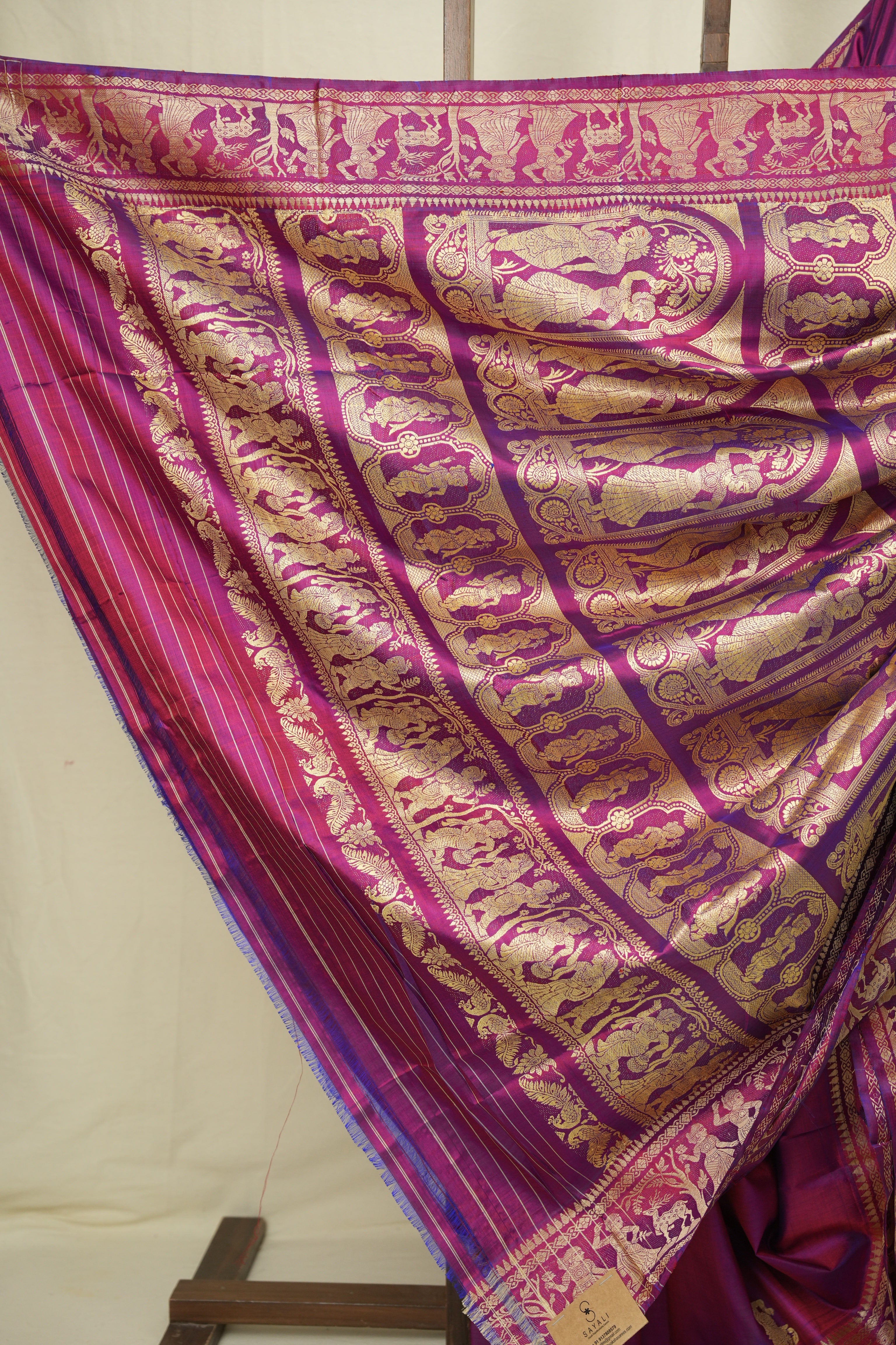 Magenta Baluchari Silk Saree - SRMBSS03