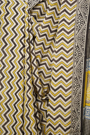 Yellow Black HBP Cotton Saree - SRYWCS2728