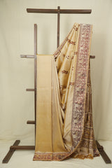 Cream Baluchari Silk Saree - SRCBSS02