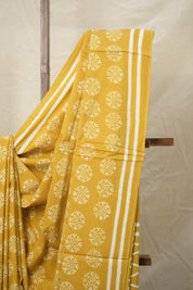 Haldi Yellow HBP Cotton Saree - SRHYCS2990