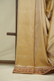 Cream Baluchari Silk Saree - SRCBSS02