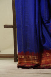 Blue Raw Silk Saree - SRBRSS1145