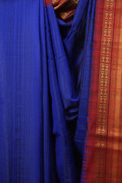 Blue Raw Silk Saree - SRBRSS1145
