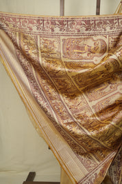 Cream Baluchari Silk Saree - SRCBSS02