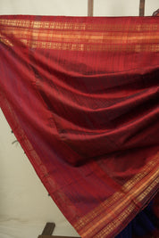Blue Raw Silk Saree - SRBRSS1145