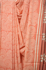 Light Peach Blue HBP Cotton Saree - SRLPCS2995