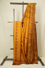 Mustard Baluchari Silk Saree - SRMBSS01