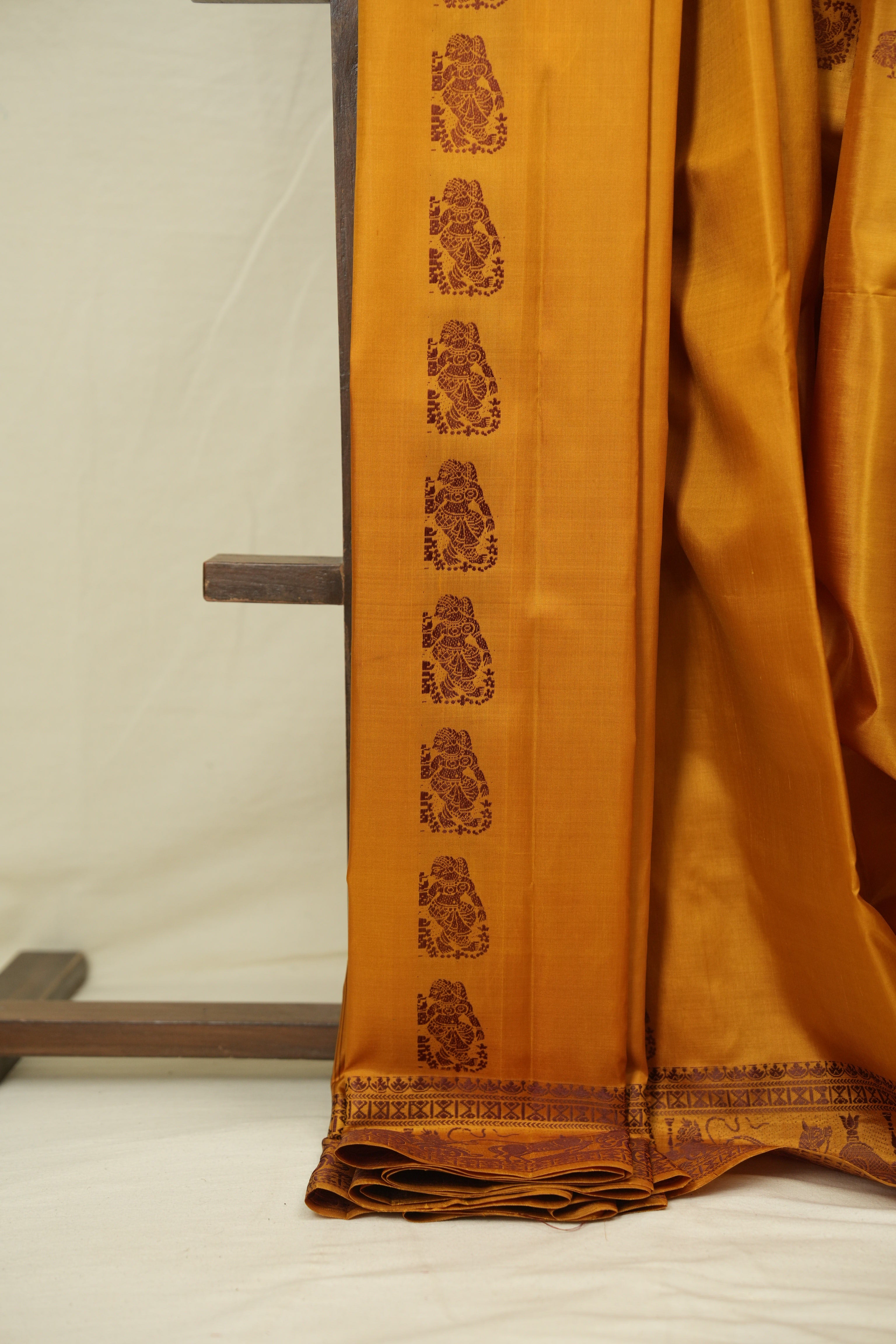Mustard Baluchari Silk Saree - SRMBSS01