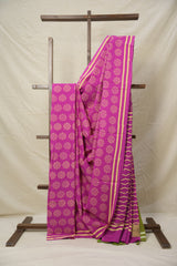 Cream Pink HBP Cotton Saree - SRCPCS3004