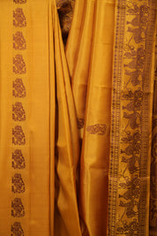 Mustard Baluchari Silk Saree - SRMBSS01