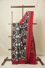 White Pochampalli Cotton Ikat Saree - SRWPCIS700