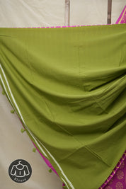 Cream Pink HBP Cotton Saree - SRCPCS3004