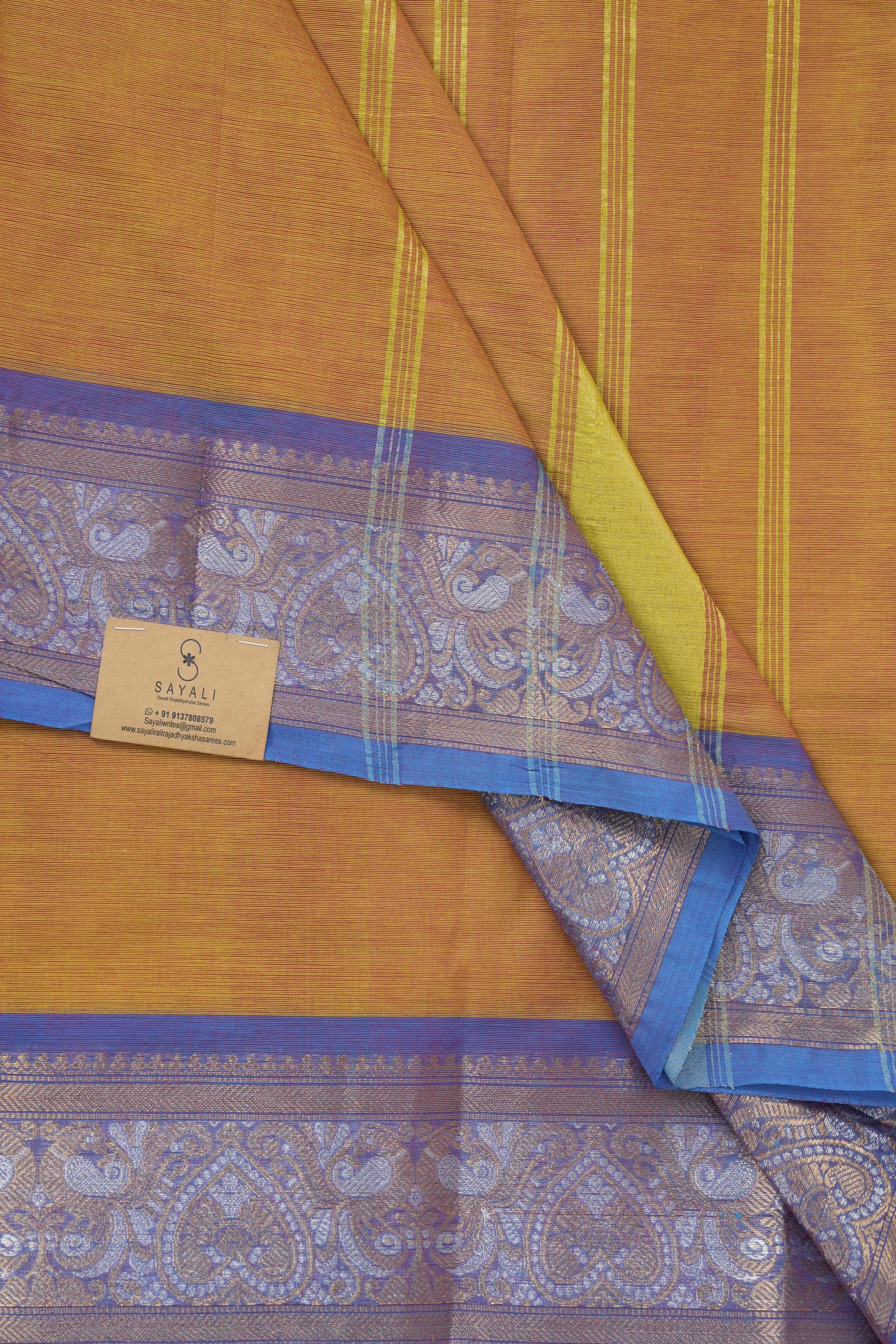 Orange Kanchi Cotton Saree - SROKCS1024