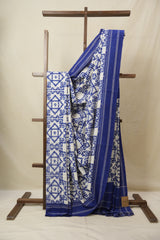 White Pochampalli Cotton Ikat Saree - SRWPCIS696