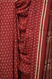 Red Cream HBP Cotton Saree - SRRCCS3005