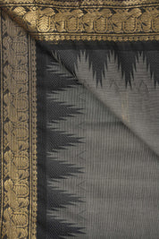 Dark Grey Kanchi Cotton Saree - SRDGKCS1023