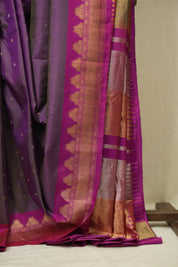 Dual Tone Purple Gadwal Silk Saree - SRDTPGSS652