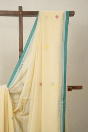 Beige Cream Bengal Mul Cotton Saree - SRBCBMCS026