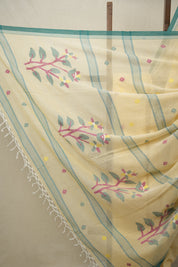 Beige Cream Bengal Mul Cotton Saree - SRBCBMCS026