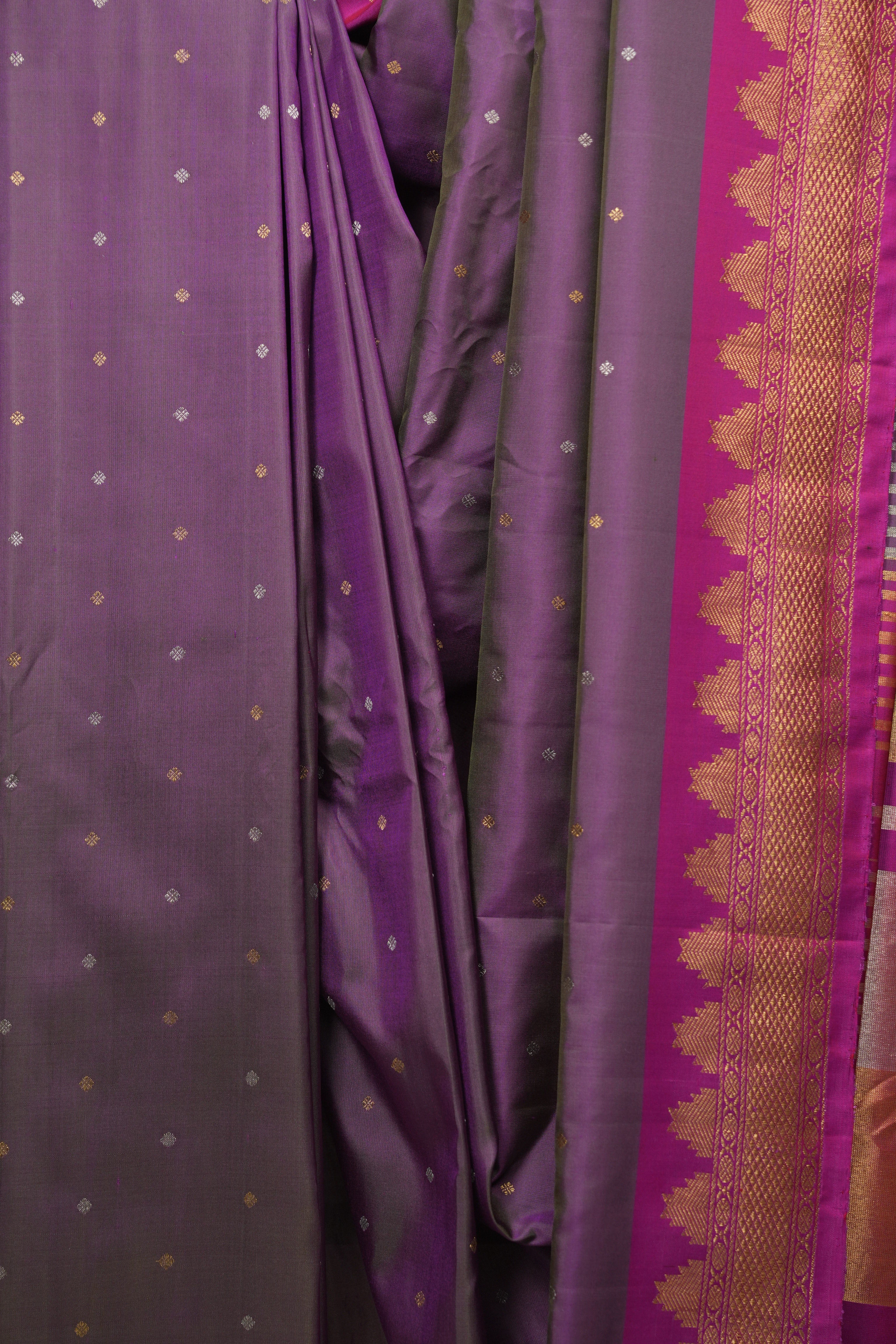 Dual Tone Purple Gadwal Silk Saree - SRDTPGSS652