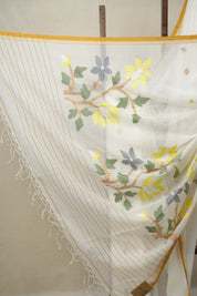 White Bengal Mul Cotton Saree - SRWBMCS023