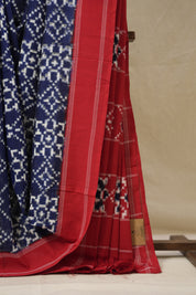 Navy Blue Pochampalli Cotton Ikat Saree - SRNBPCIS693