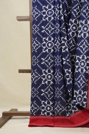 Navy Blue Pochampalli Cotton Ikat Saree - SRNBPCIS693