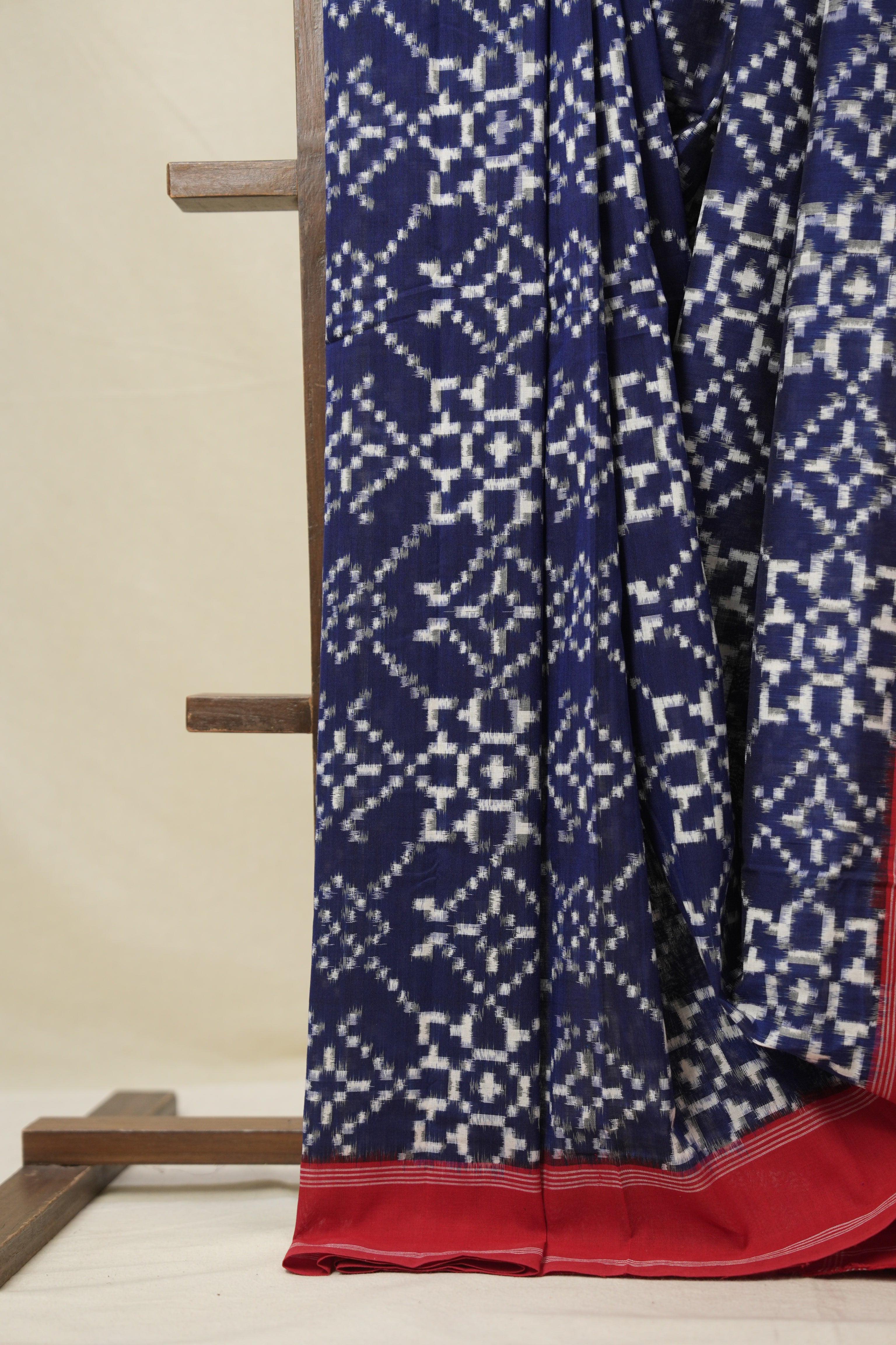 Navy Blue Pochampalli Cotton Ikat Saree - SRNBPCIS693