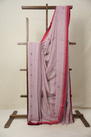 Lavender Pink Bengal Mul Cotton Saree - SRLPBMCS021