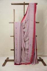 Lavender Pink Bengal Mul Cotton Saree - SRLPBMCS021