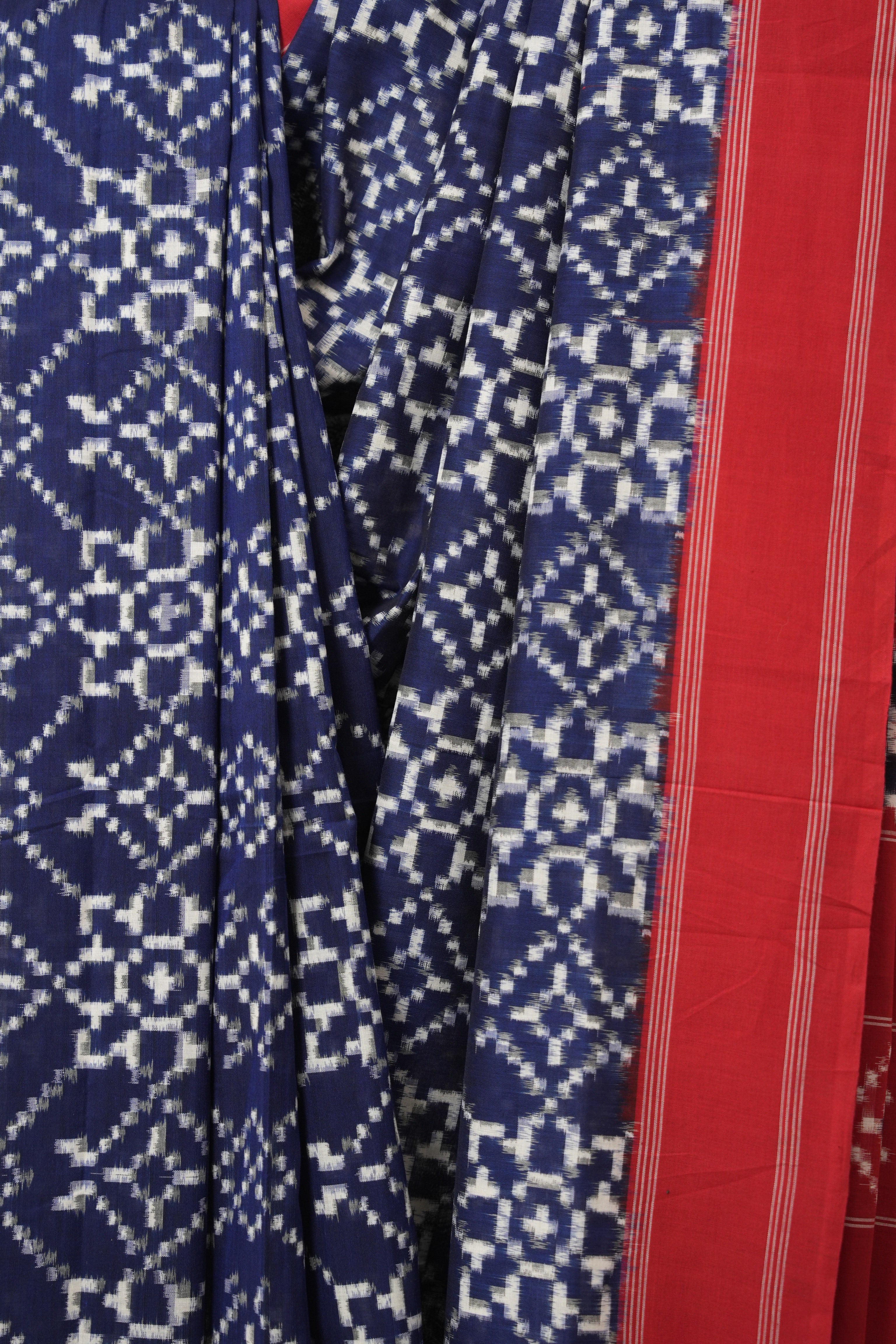 Navy Blue Pochampalli Cotton Ikat Saree - SRNBPCIS693